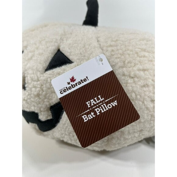 Halloween Jack-O'-Lantern Pumpkin With Bat Wings 8.5" x 19" Decorative Pillow - Picture 11 of 16